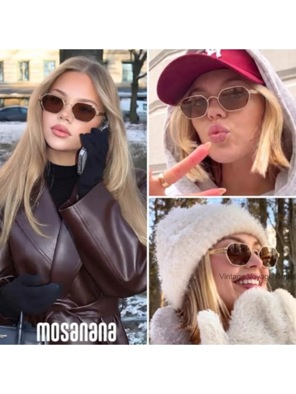 Trendy Retro Hexagon Sunglasses for Women, Metal Frame with UV400 Protection,